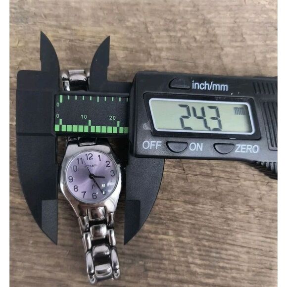 Fossil F2 All Stainless Steel Ladies Watch With Purple Dial - Picture 8 of 9